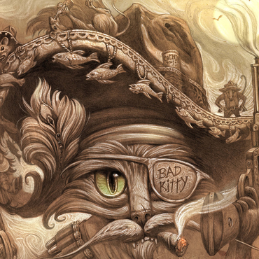 El Gato Loco Bandito Cat - Jeff Haynie 1000 Jigsaw Puzzle 3D Modell