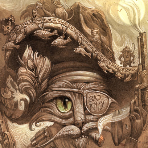 El Gato Loco Bandito Cat - Jeff Haynie 100 Jigsaw Puzzle 3D Modell