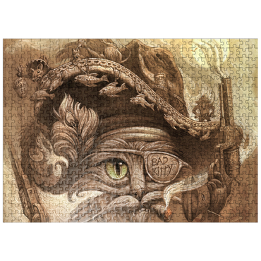 puzzleplate El Gato Loco Bandito Cat - Jeff Haynie 500 Jigsaw Puzzle