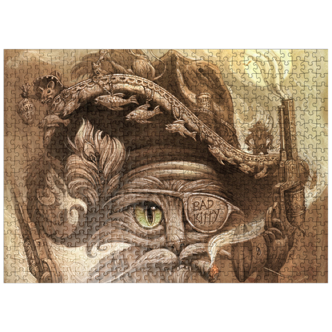 puzzleplate El Gato Loco Bandito Cat - Jeff Haynie 500 Jigsaw Puzzle