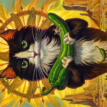 Green Chile Cat - Jeff Haynie 100 Jigsaw Puzzle 3D Modell