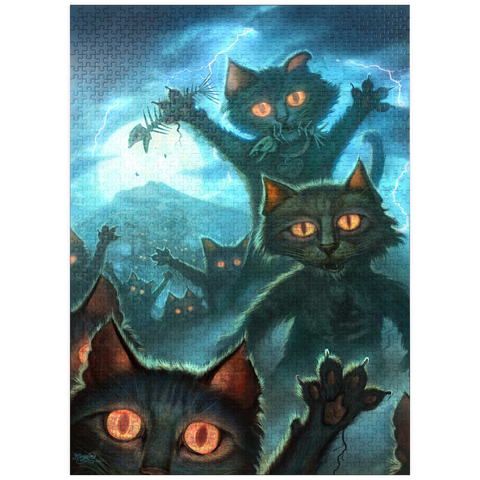 puzzleplate Zombie Cats - Jeff Haynie 1000 Jigsaw Puzzle