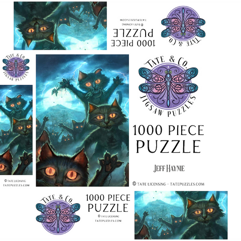 Zombie Cats - Jeff Haynie 1000 Jigsaw Puzzle box 3D Modell