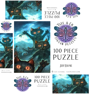 Zombie Cats - Jeff Haynie 100 Jigsaw Puzzle box 3D Modell