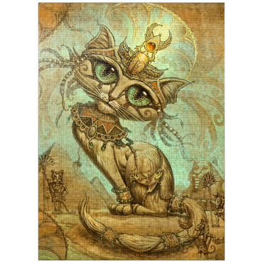 puzzleplate Cleopatra Egyptian Cat - Jeff Haynie 1000 Jigsaw Puzzle
