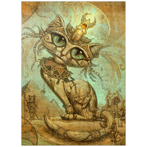 puzzleplate Cleopatra Egyptian Cat - Jeff Haynie 1000 Jigsaw Puzzle