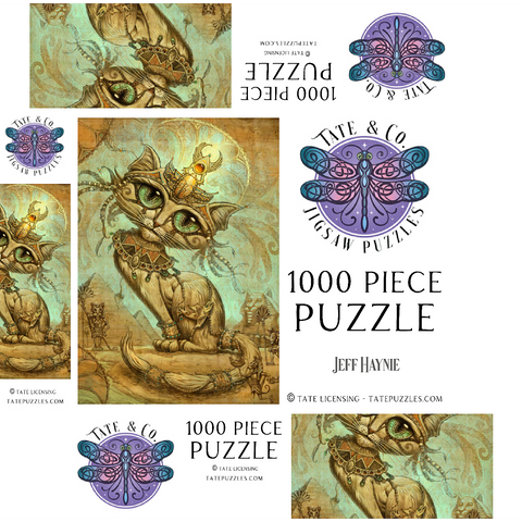 Cleopatra Egyptian Cat - Jeff Haynie 1000 Jigsaw Puzzle box 3D Modell