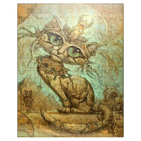 puzzleplate Cleopatra Egyptian Cat - Jeff Haynie 100 Jigsaw Puzzle