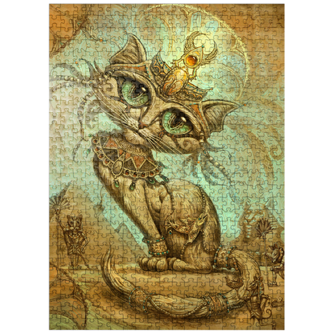 puzzleplate Cleopatra Egyptian Cat - Jeff Haynie 500 Jigsaw Puzzle