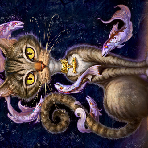 Feline Fantasy Cat - Jeff Haynie 100 Jigsaw Puzzle 3D Modell