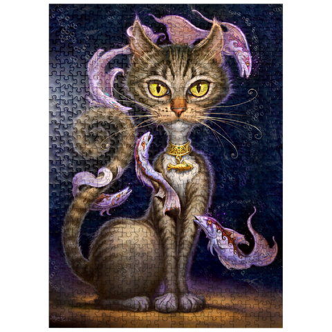 puzzleplate Feline Fantasy Cat - Jeff Haynie 500 Jigsaw Puzzle