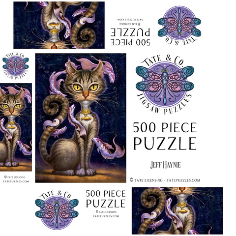 Feline Fantasy Cat - Jeff Haynie 500 Jigsaw Puzzle box 3D Modell