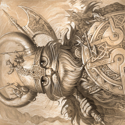 Hagar The Hairy Viking Cat - Jeff Haynie 1000 Jigsaw Puzzle 3D Modell