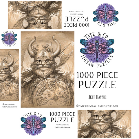 Hagar The Hairy Viking Cat - Jeff Haynie 1000 Jigsaw Puzzle box 3D Modell