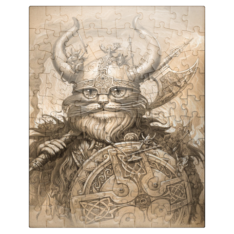 puzzleplate Hagar The Hairy Viking Cat - Jeff Haynie 100 Jigsaw Puzzle