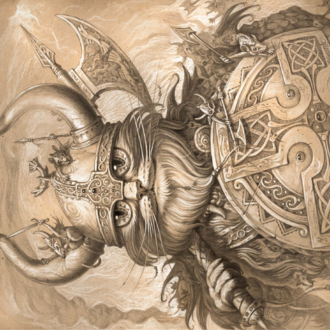 Hagar The Hairy Viking Cat - Jeff Haynie 100 Jigsaw Puzzle 3D Modell