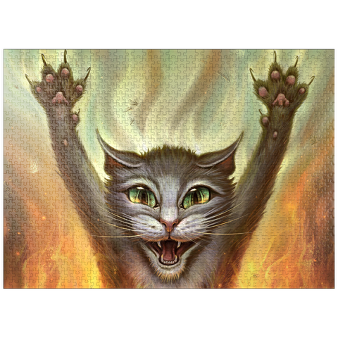 puzzleplate Psycho Cat - Jeff Haynie 1000 Jigsaw Puzzle