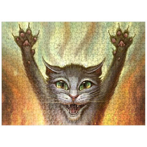 puzzleplate Psycho Cat - Jeff Haynie 500 Jigsaw Puzzle