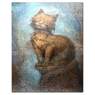 puzzleplate Eyes Of Faith Praying Cat - Jeff Haynie 100 Jigsaw Puzzle