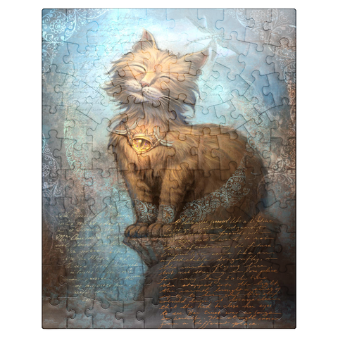 puzzleplate Eyes Of Faith Praying Cat - Jeff Haynie 100 Jigsaw Puzzle