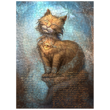puzzleplate Eyes Of Faith Praying Cat - Jeff Haynie 500 Jigsaw Puzzle