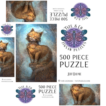 Eyes Of Faith Praying Cat - Jeff Haynie 500 Jigsaw Puzzle box 3D Modell