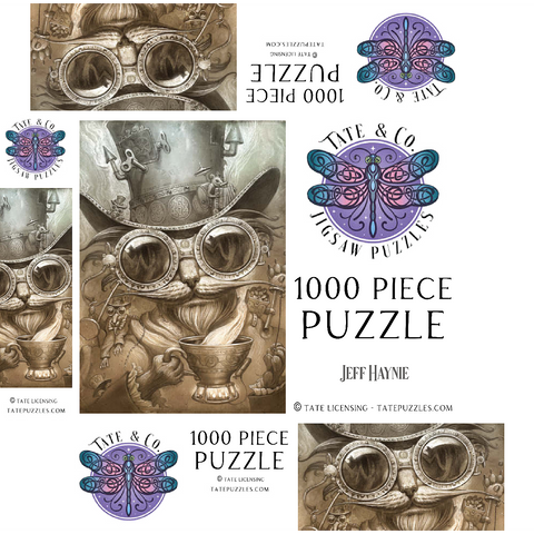 Steampunk Cat Daddy - Jeff Haynie 1000 Jigsaw Puzzle box 3D Modell
