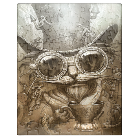 puzzleplate Steampunk Cat Daddy - Jeff Haynie 100 Jigsaw Puzzle
