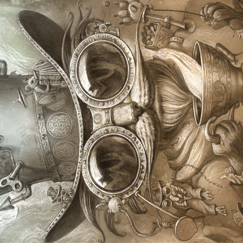 Steampunk Cat Daddy - Jeff Haynie 100 Jigsaw Puzzle 3D Modell