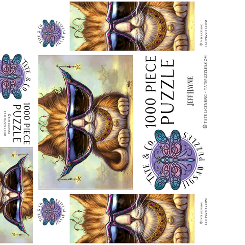 Just Be Sunglasses Cool Cat - Jeff Haynie 1000 Jigsaw Puzzle box 3D Modell