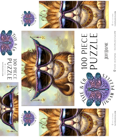 Just Be Sunglasses Cool Cat - Jeff Haynie 100 Jigsaw Puzzle box 3D Modell