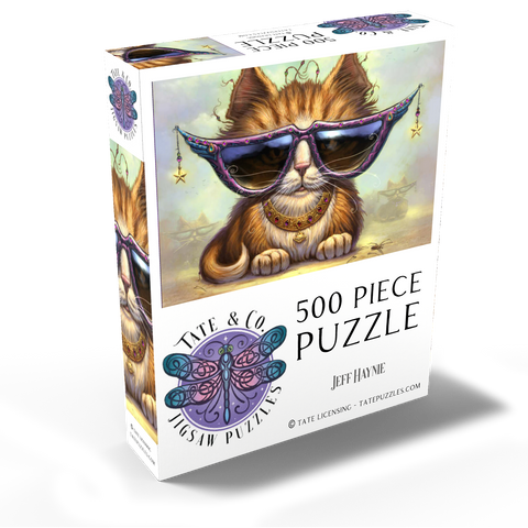 Just Be Sunglasses Cool Cat - Jeff Haynie 500 Jigsaw Puzzle box view2