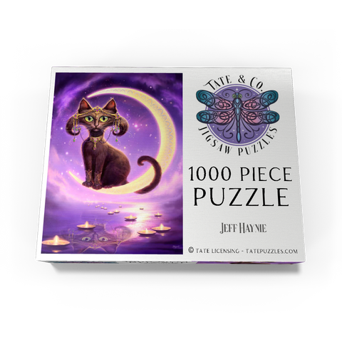 Luna Crescent Moon Cat - Jeff Haynie 1000 Jigsaw Puzzle box view3