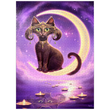 puzzleplate Luna Crescent Moon Cat - Jeff Haynie 1000 Jigsaw Puzzle