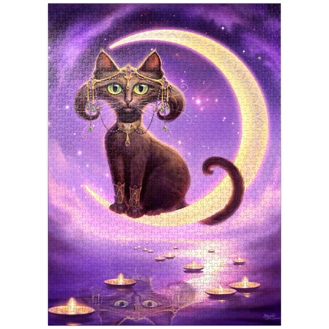 puzzleplate Luna Crescent Moon Cat - Jeff Haynie 1000 Jigsaw Puzzle