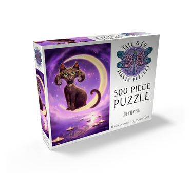 Luna Crescent Moon Cat - Jeff Haynie 500 Jigsaw Puzzle box view2