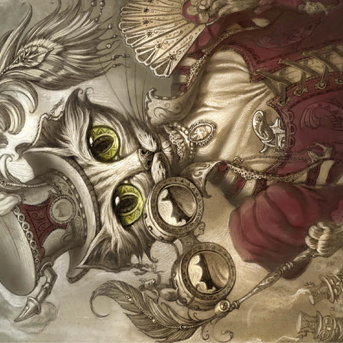 Lady Steam Steampunk Cat - Jeff Haynie 100 Jigsaw Puzzle 3D Modell