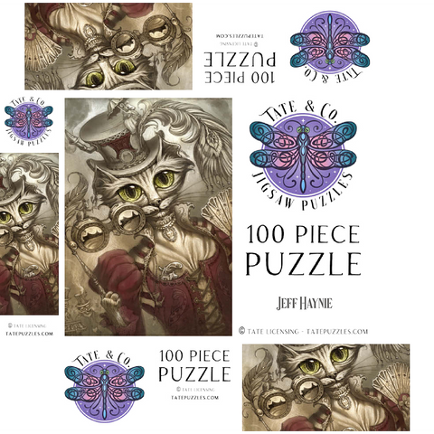 Lady Steam Steampunk Cat - Jeff Haynie 100 Jigsaw Puzzle box 3D Modell