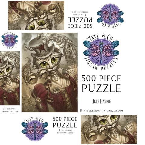 Lady Steam Steampunk Cat - Jeff Haynie 500 Jigsaw Puzzle box 3D Modell