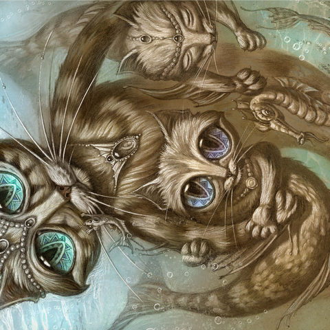 PurrMaid Mermaid Cat - Jeff Haynie 1000 Jigsaw Puzzle 3D Modell