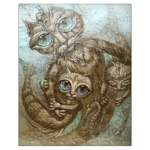 puzzleplate PurrMaid Mermaid Cat - Jeff Haynie 100 Jigsaw Puzzle