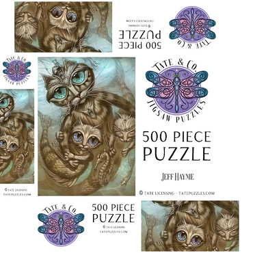 PurrMaid Mermaid Cat - Jeff Haynie 500 Jigsaw Puzzle box 3D Modell