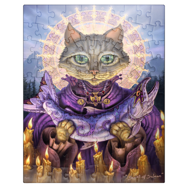 puzzleplate Saint Of Salmons Cat - Jeff Haynie 100 Jigsaw Puzzle