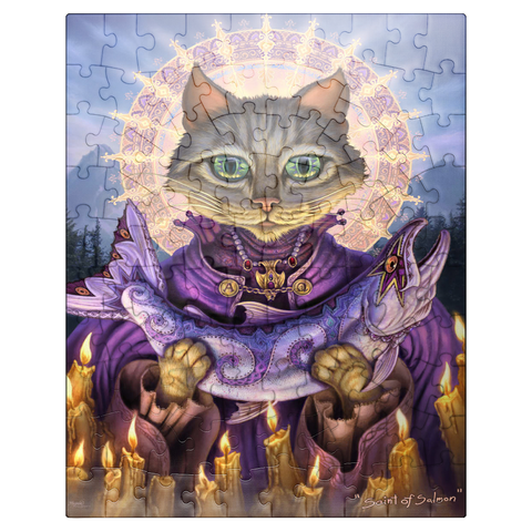 puzzleplate Saint Of Salmons Cat - Jeff Haynie 100 Jigsaw Puzzle