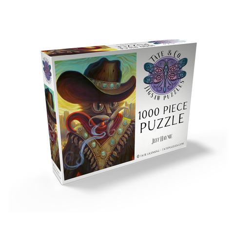 Turquoise Kid Cowboy Cat - Jeff Haynie 1000 Jigsaw Puzzle box view2