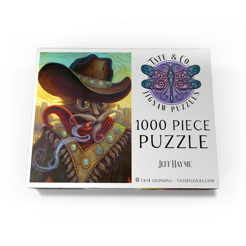 Turquoise Kid Cowboy Cat - Jeff Haynie 1000 Jigsaw Puzzle box view3