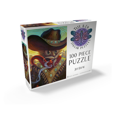 Turquoise Kid Cowboy Cat - Jeff Haynie 100 Jigsaw Puzzle box view2