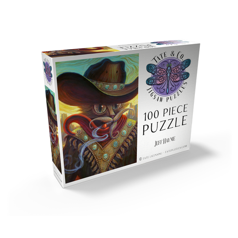 Turquoise Kid Cowboy Cat - Jeff Haynie 100 Jigsaw Puzzle box view2
