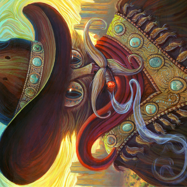 Turquoise Kid Cowboy Cat - Jeff Haynie 100 Jigsaw Puzzle 3D Modell