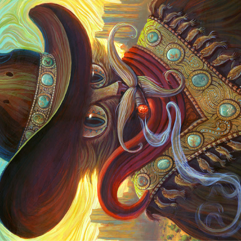 Turquoise Kid Cowboy Cat - Jeff Haynie 100 Jigsaw Puzzle 3D Modell